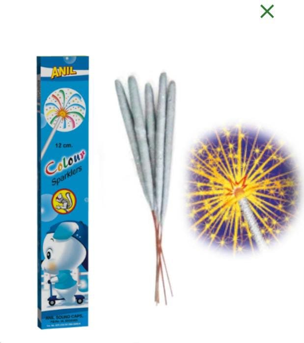 12 CM COLOUR SPARKLERS ( 10 PCS ) ( 5 BOX )