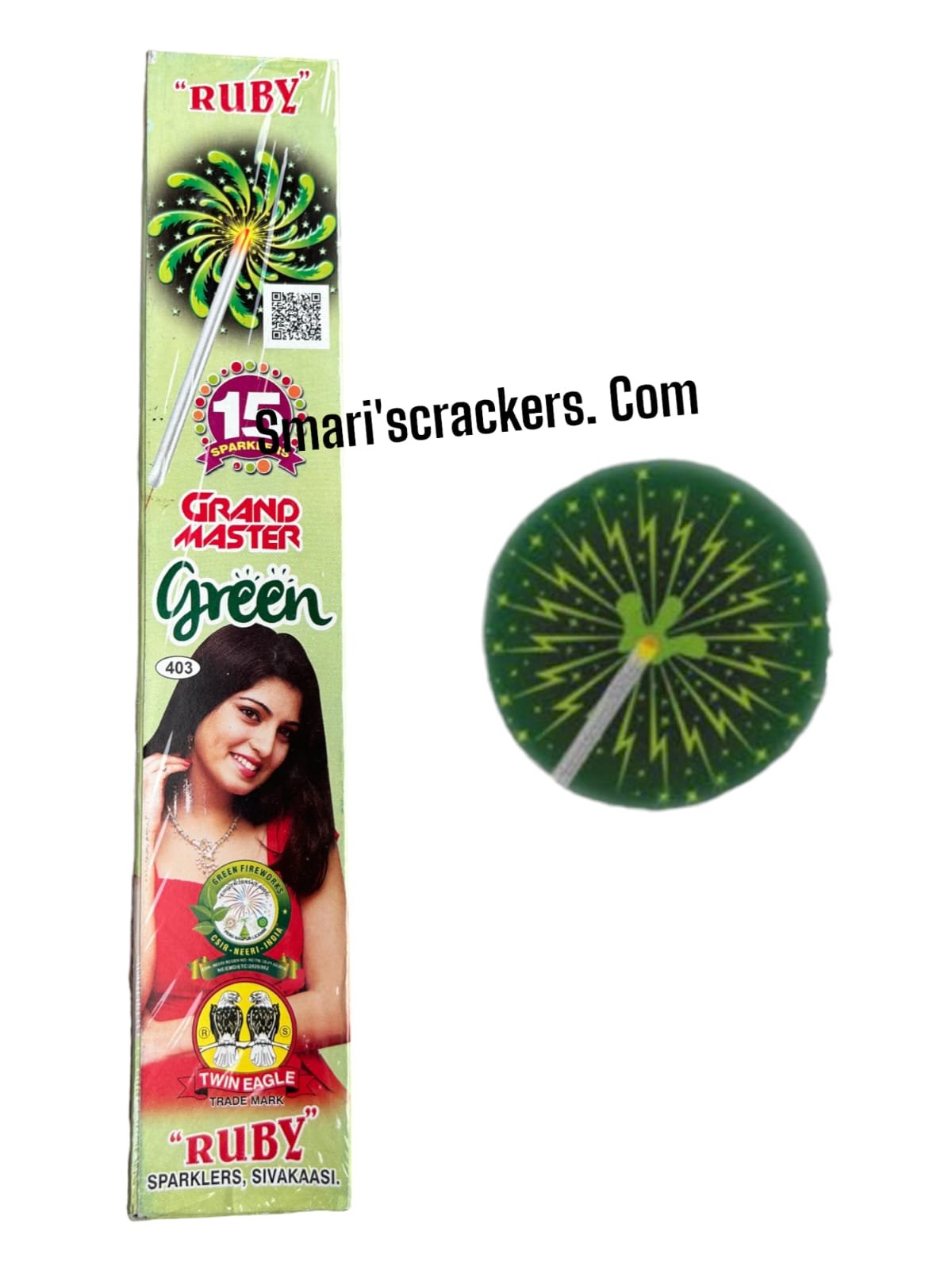 15 CM GREEN SPARKLERS ( 10 PCS ) ( 2 BOX )