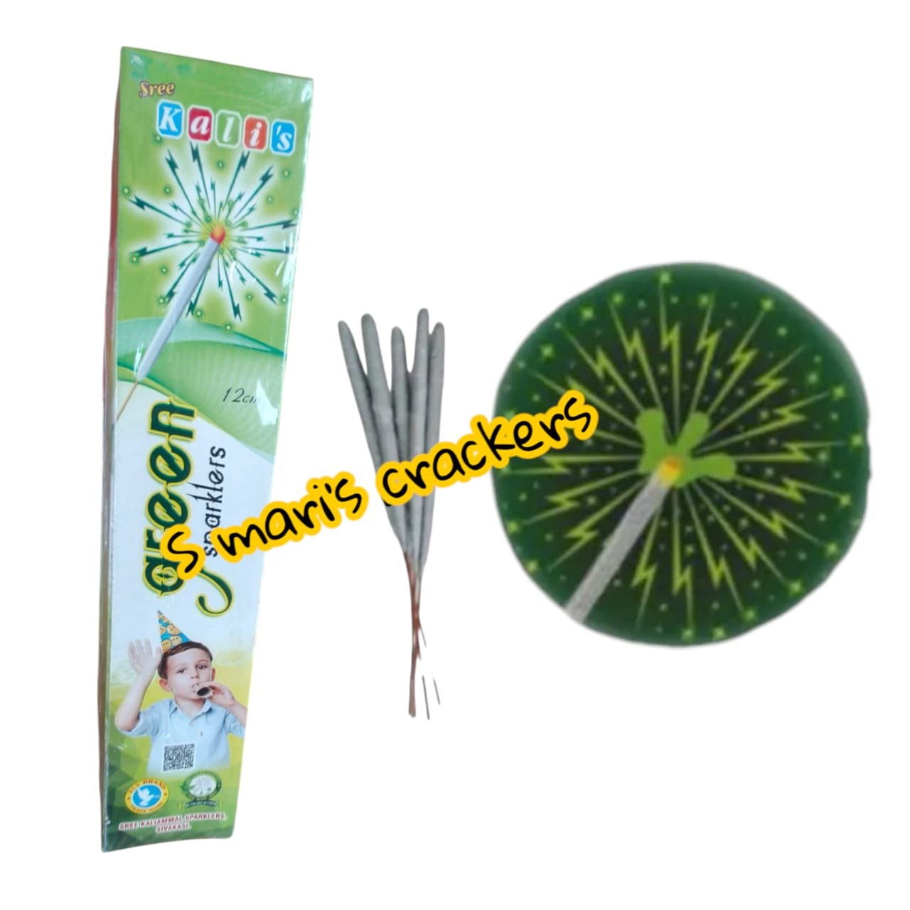 12 CM GREEN SPARKLERS ( 10 PCS ) ( 5 BOX )